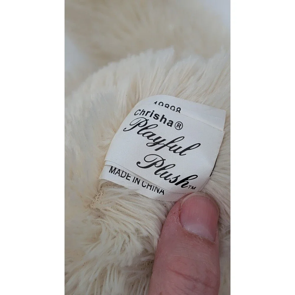 Walmart Chrisha playful plush white bear pink heart LOVE EUC 2008